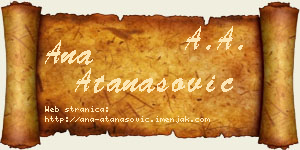 Ana Atanasović vizit kartica